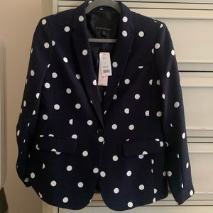 Banana Republic Dark Navy Blue Polka Dot Blazer (Petite) NWT